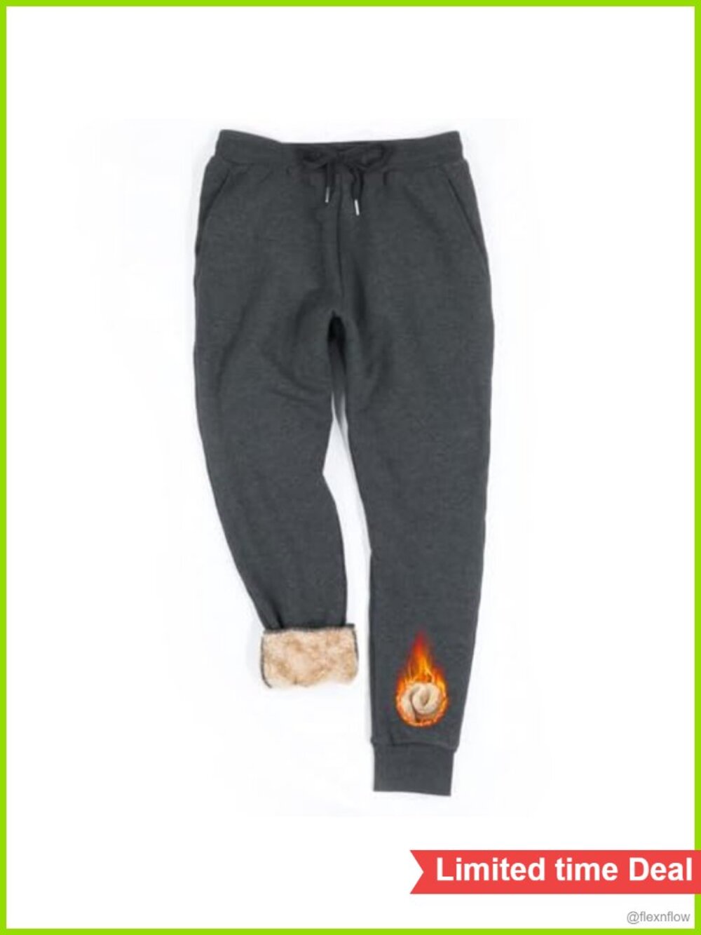 Sherpa Fleece Lined Thermal Joggers Sweatpants Winter Warm Tapered